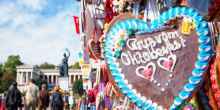 typical souvenir at the oktoberfest in munich - a gingerbread heart