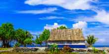 Tabuaeran, Fanning Island traditional house. Republic of Kiribati