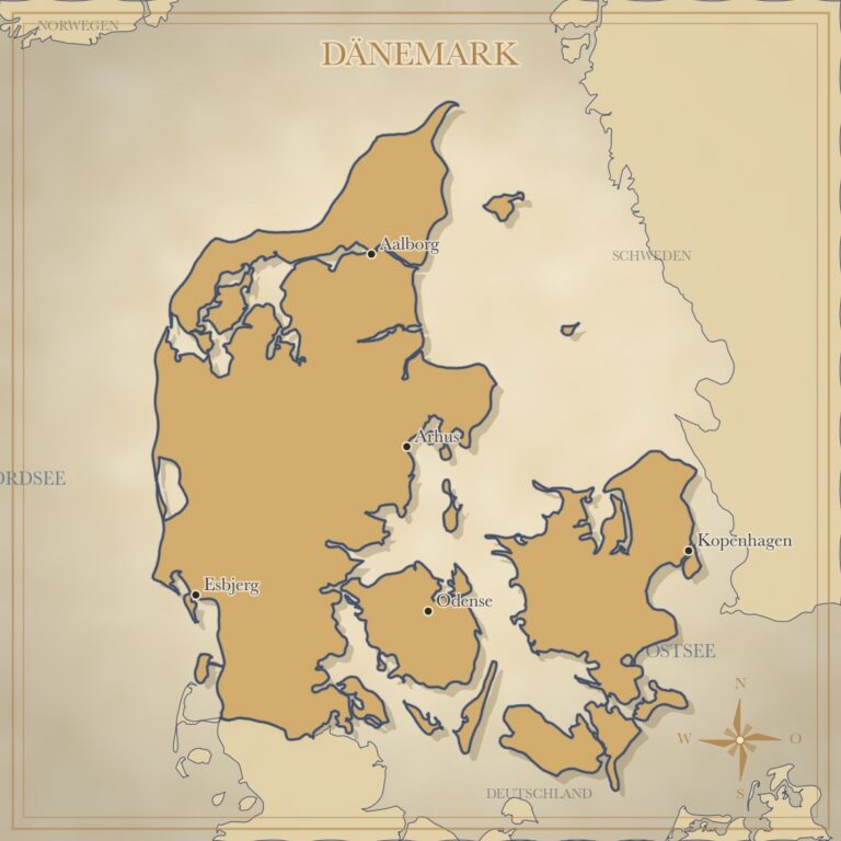 Landkarte Dänemark