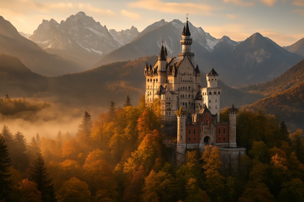 Schloss Neuschwanstein in den Bayerischen Alpen, Deutschland