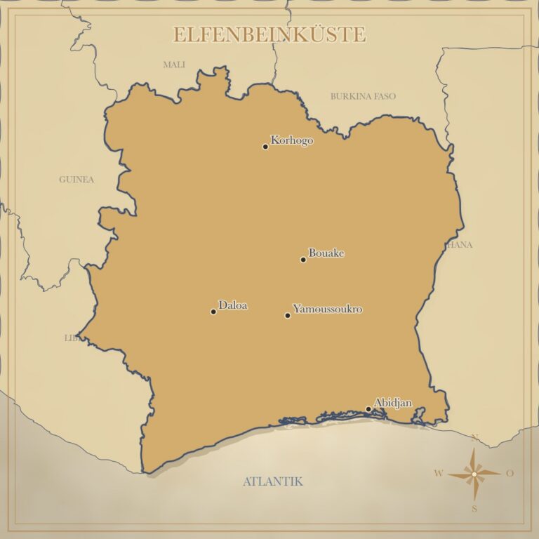 Landkarte Elfenbeinküste