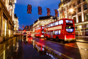 England Straße Flaggen
