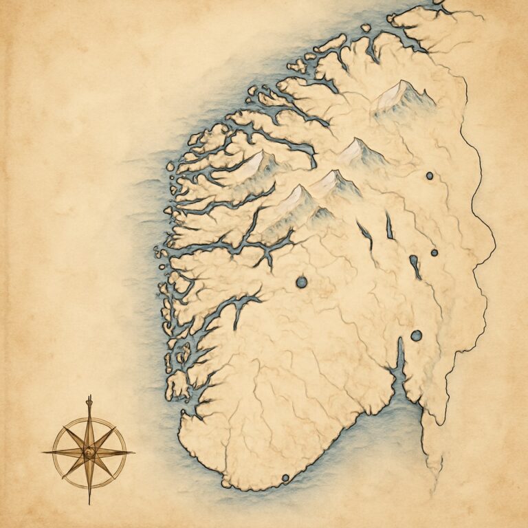 Landkarte Fjordnorwegen