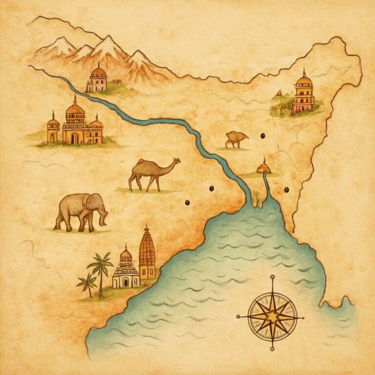 Landkarte Ganges & Ostindien