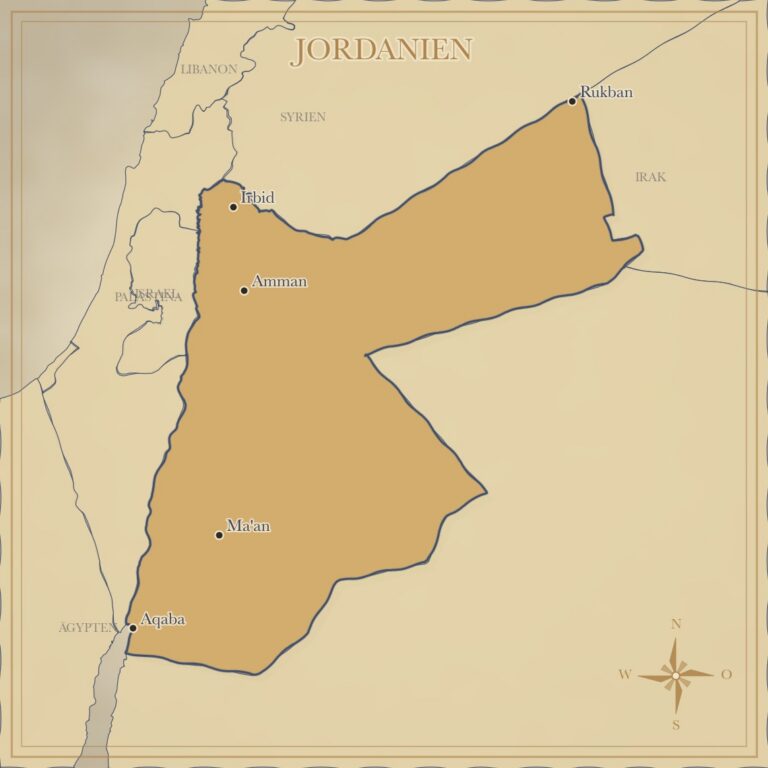 Landkarte Jordanien