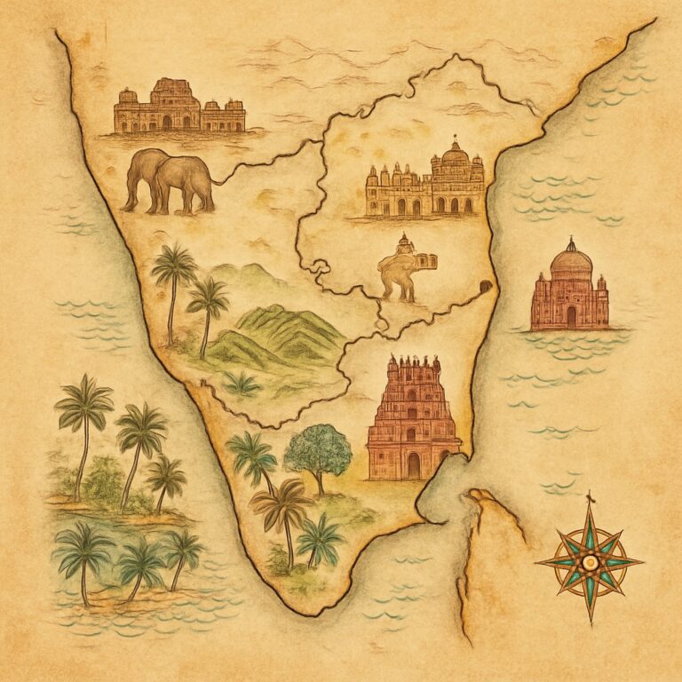 Landkarte Kerala & Südindien