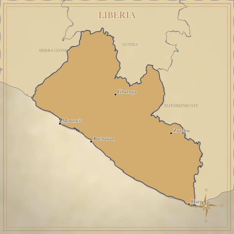 Landkarte Liberia