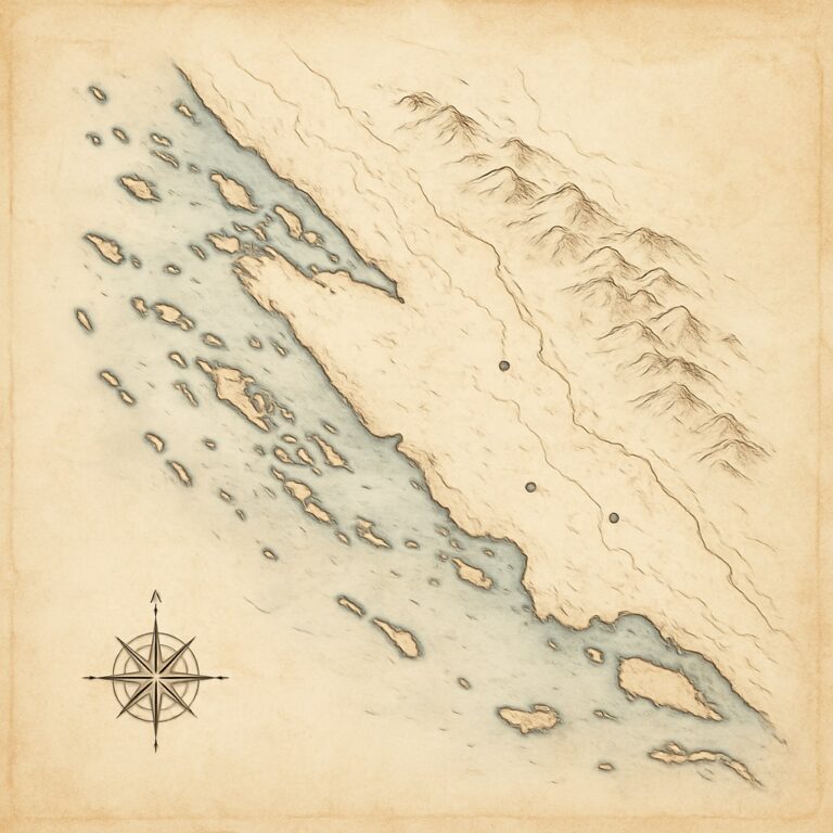 Landkarte Norddalmatien (Zadar)