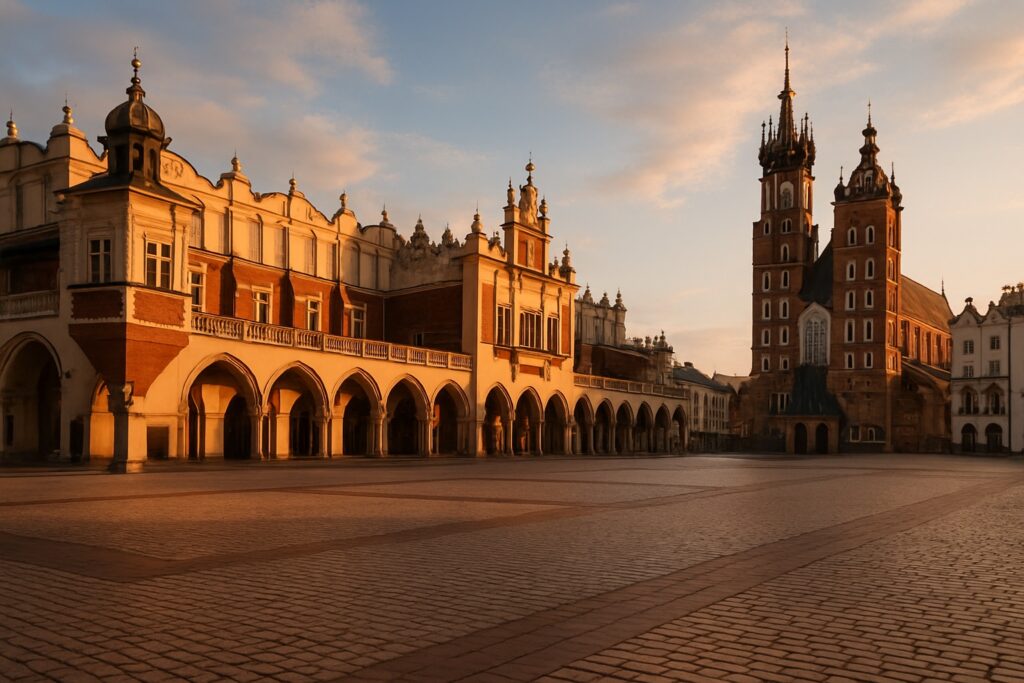 Krakauer Marktplatz mit den Tuchhallen, Polen