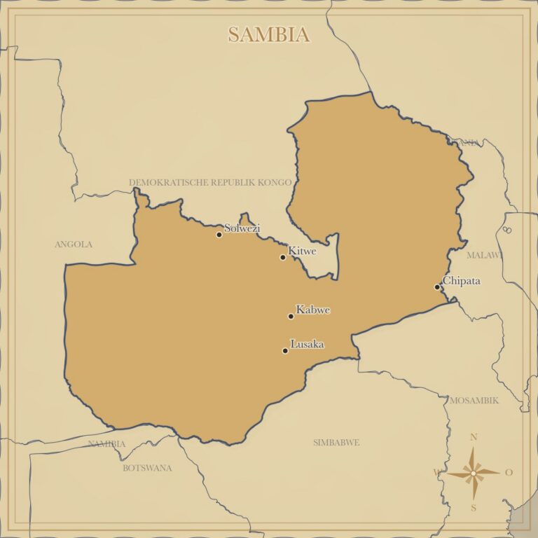 Landkarte Sambia