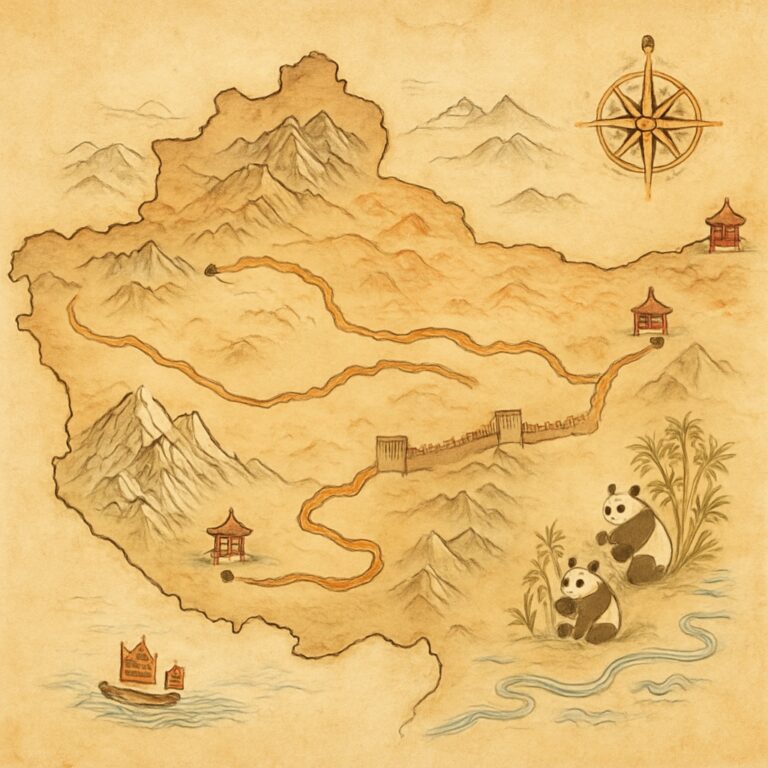 Landkarte Seidenstraße, Tibet & Westen
