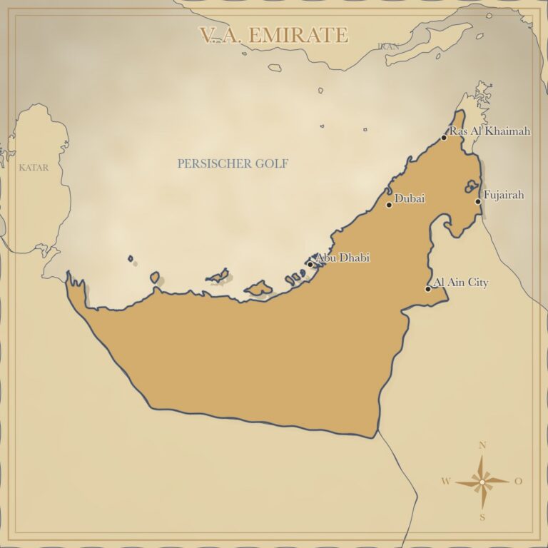 Landkarte Vereinigte Arabische Emirate
