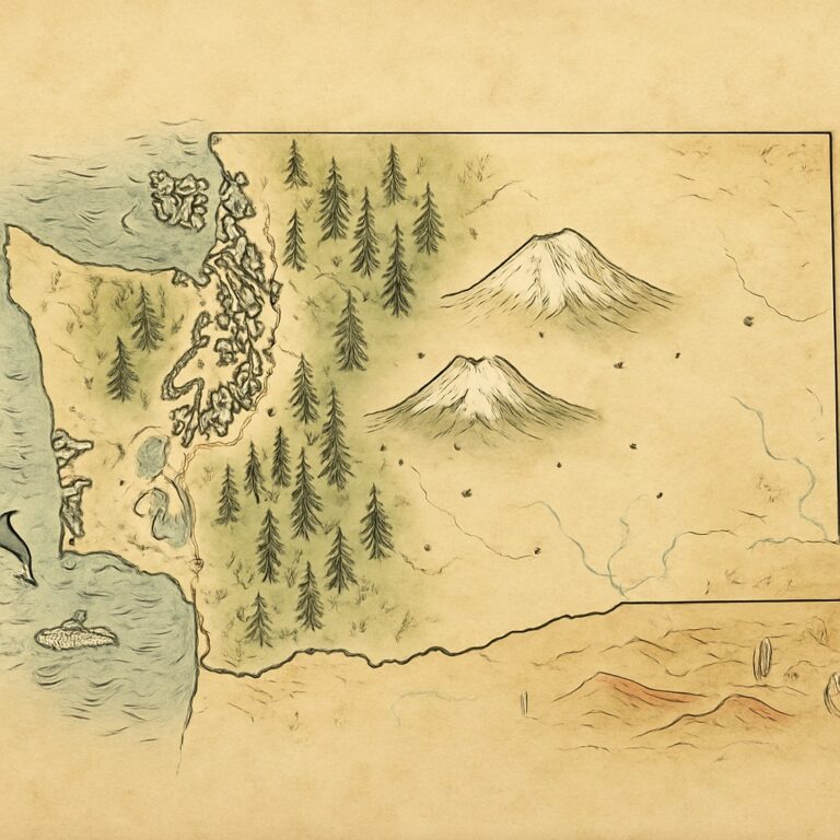Landkarte Washington