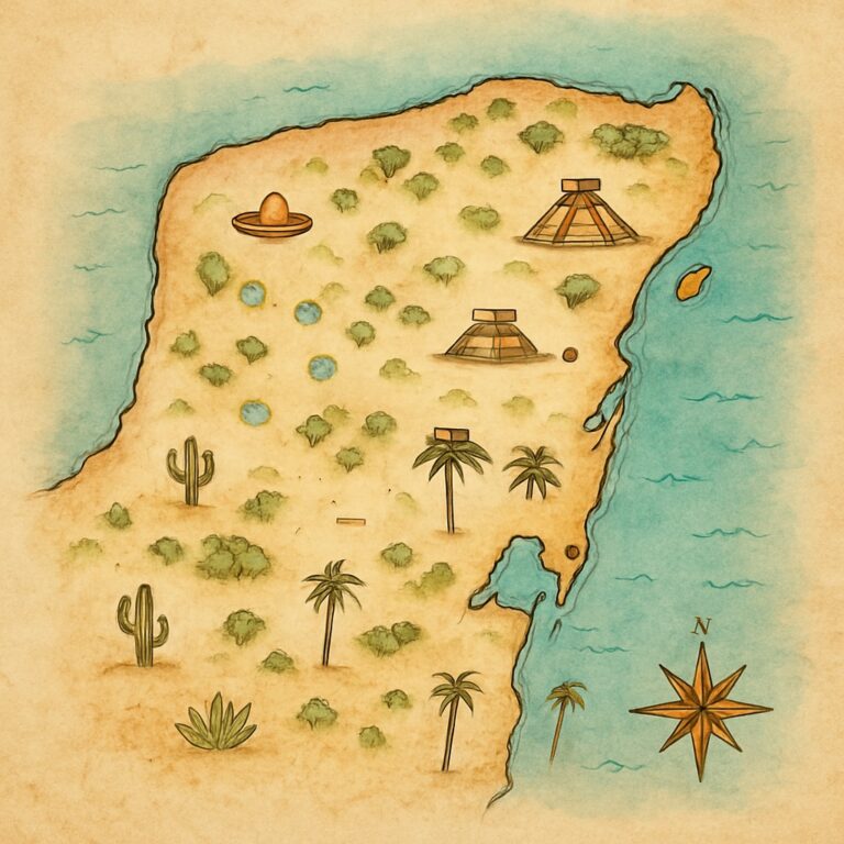 Landkarte Yucatán-Halbinsel