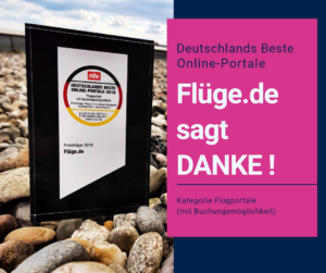 Flüge.de ist Deutschlands zweitbestes Flugportal 2019